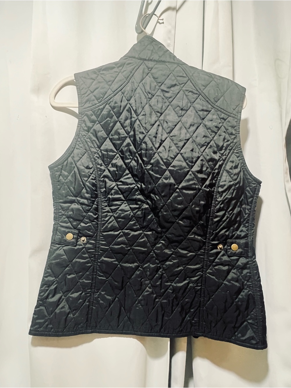 Barbour Women’s Black Quilted Snap Zip Vest UK 10 US 6 Classic Equestrian - Picture 4 of 8